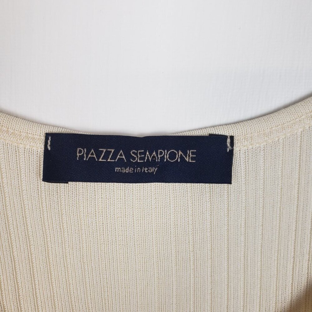 Piazza Sempione Cap Sleeve Top Ribbed Lightweight Colorblock Womens Size Large - Picture 5 of 7